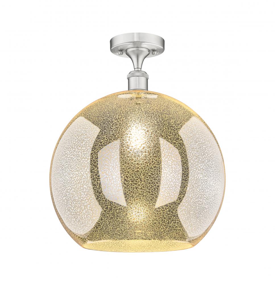 Athens - 1 Light - 14 inch - Brushed Satin Nickel - Semi-Flush Mount