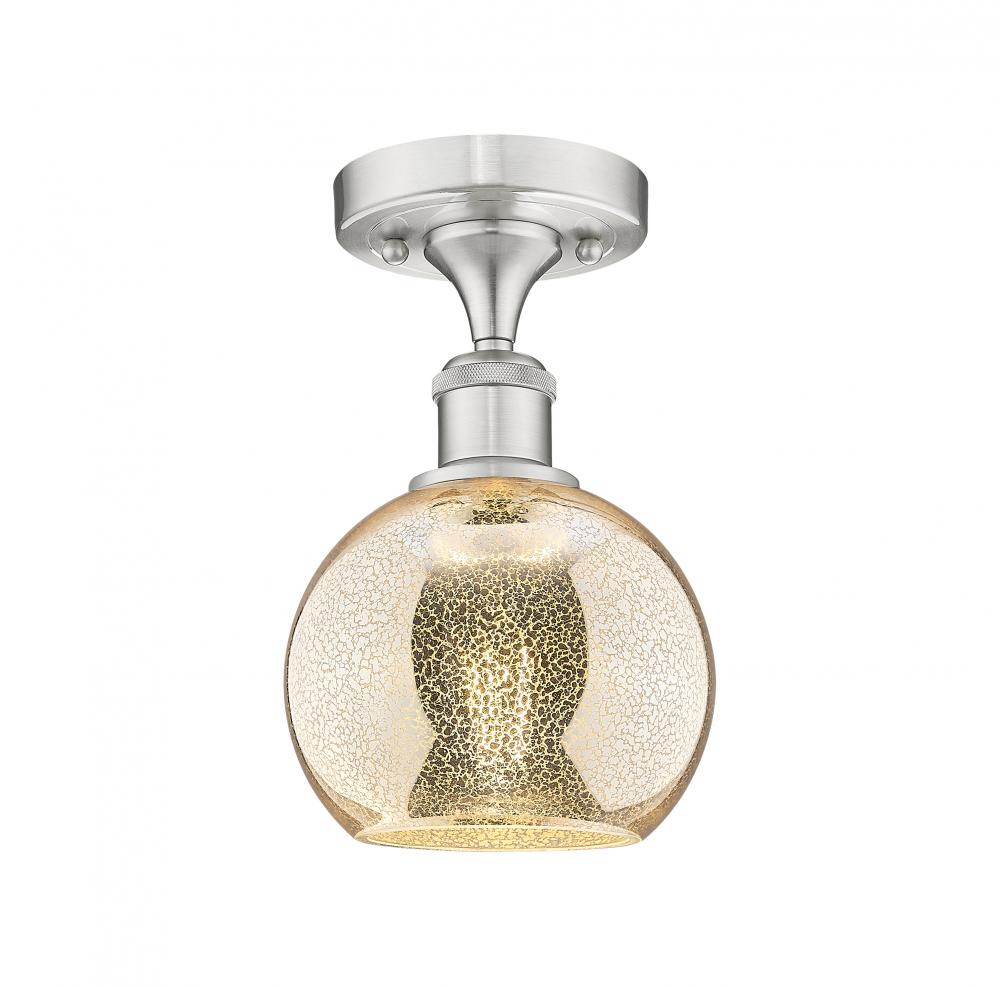 Athens - 1 Light - 6 inch - Brushed Satin Nickel - Semi-Flush Mount