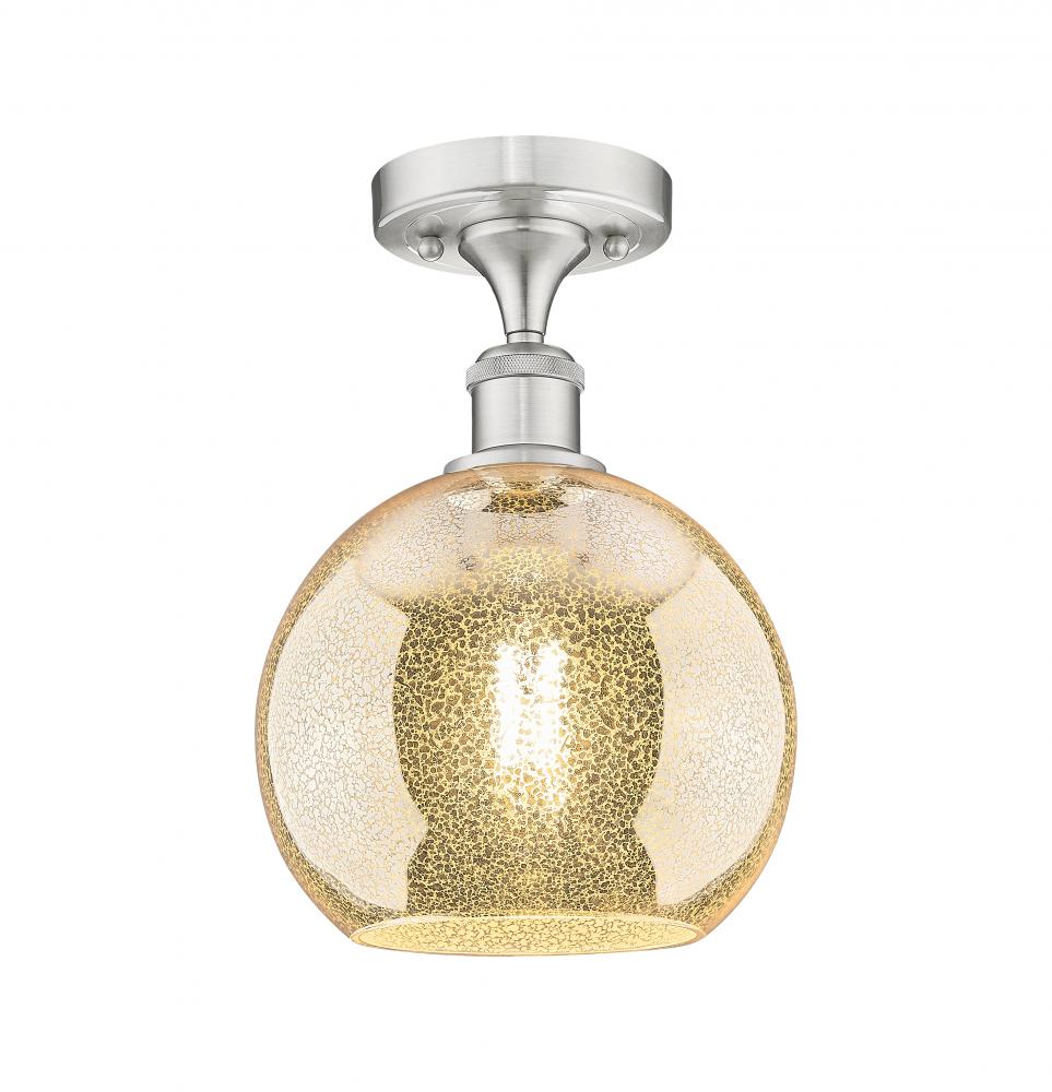 Athens - 1 Light - 8 inch - Brushed Satin Nickel - Semi-Flush Mount