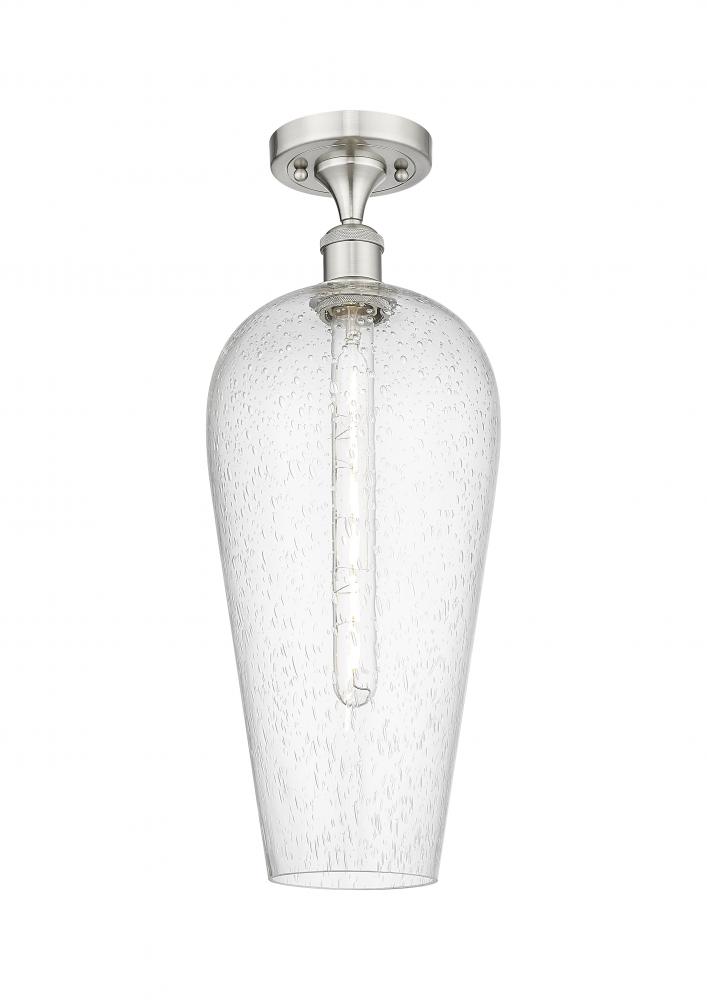 Chelsea - 1 Light - 8 inch - Brushed Satin Nickel - Semi-Flush Mount