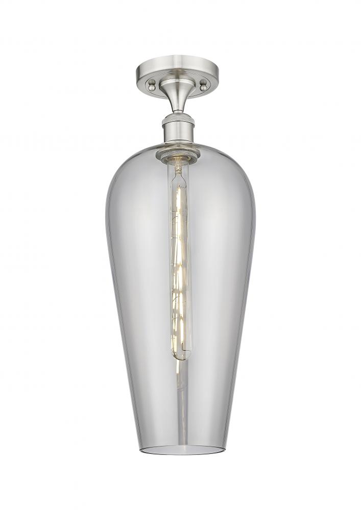 Chelsea - 1 Light - 8 inch - Brushed Satin Nickel - Semi-Flush Mount