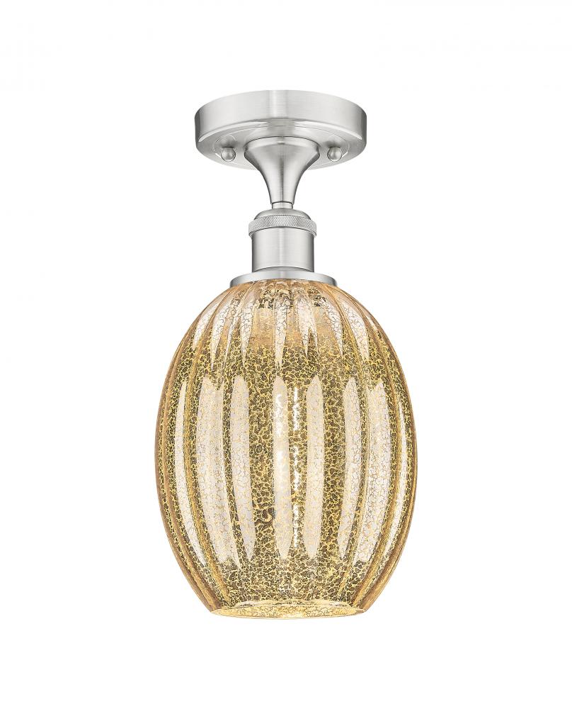 Preston Bulb - 1 Light - 6 inch - Brushed Satin Nickel - Semi-Flush Mount