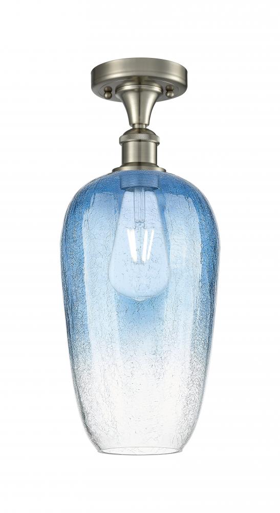 Brookhaven Flute - 1 Light - 7 inch - Brushed Satin Nickel - Semi-Flush Mount