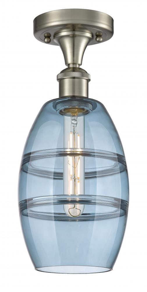 Vaz - 1 Light - 6 inch - Brushed Satin Nickel - Semi-Flush Mount