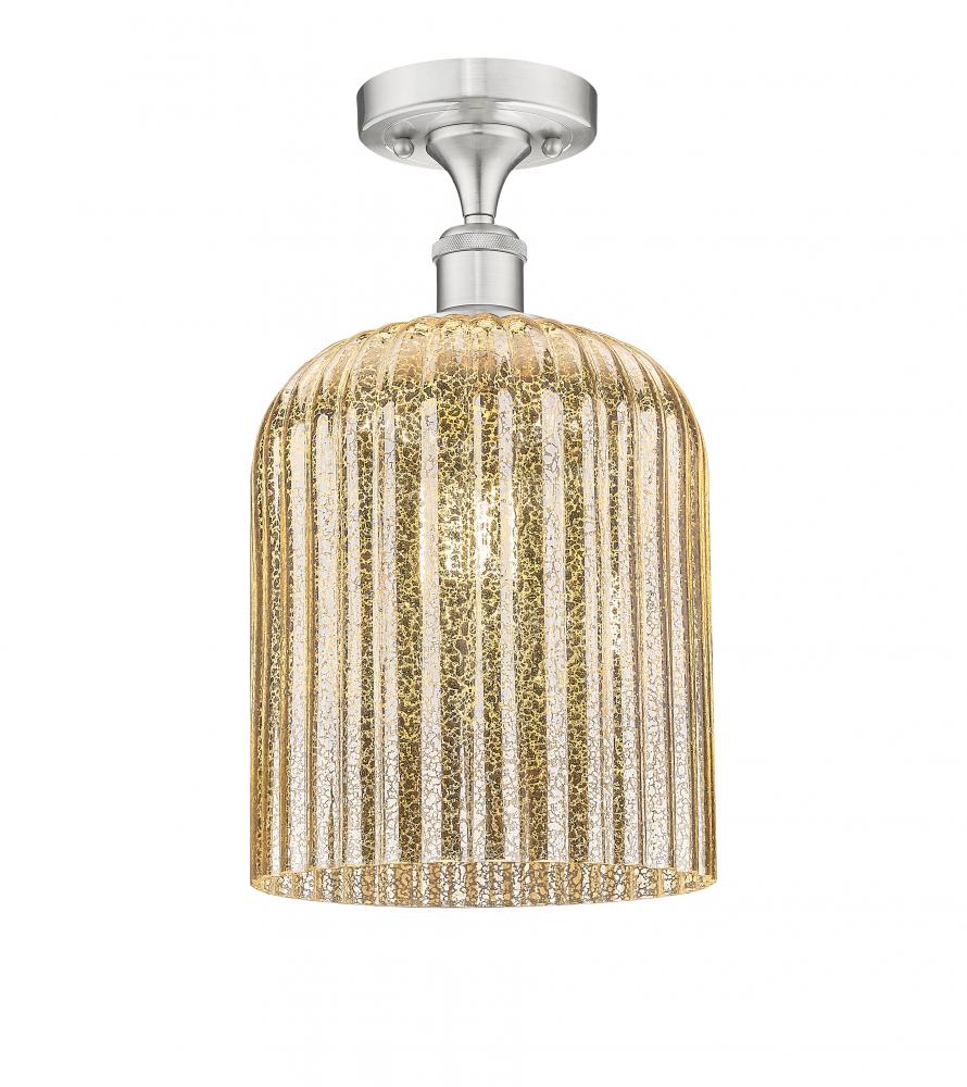 Bridal Veil - 1 Light - 5 inch - Brushed Satin Nickel - Semi-Flush Mount