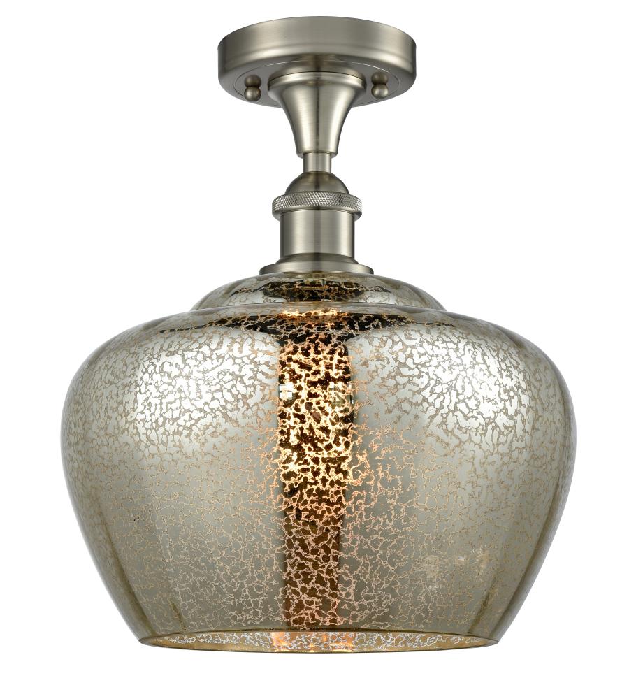 Fenton - 1 Light - 11 inch - Brushed Satin Nickel - Semi-Flush Mount