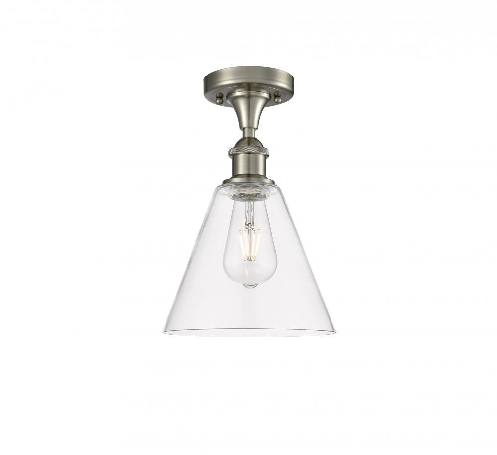 Berkshire - 1 Light - 8 inch - Brushed Satin Nickel - Semi-Flush Mount