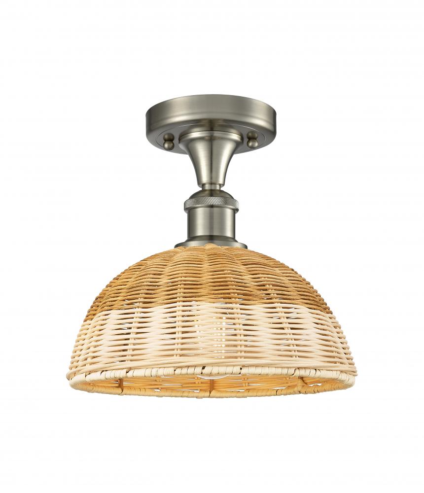 Bristol Natural II - 1 Light - 9 inch - Brushed Satin Nickel - Semi-Flush Mount