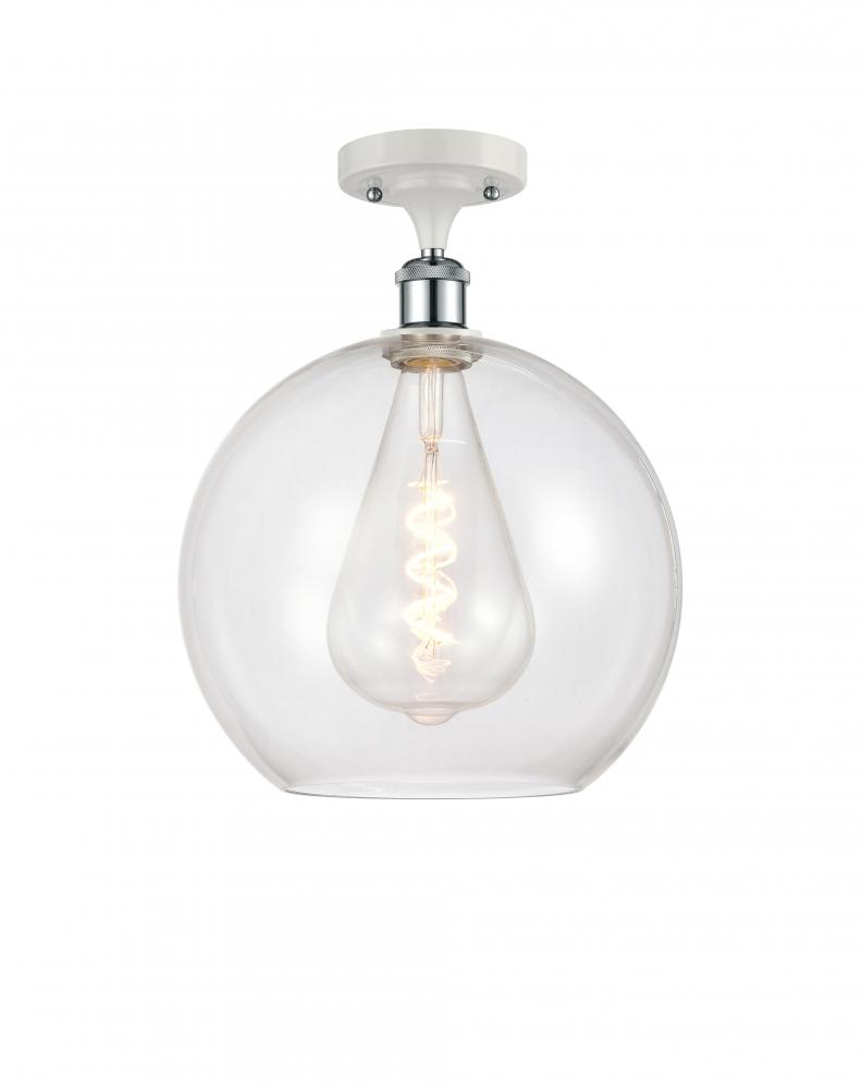 Athens - 1 Light - 12 inch - White Polished Chrome - Semi-Flush Mount