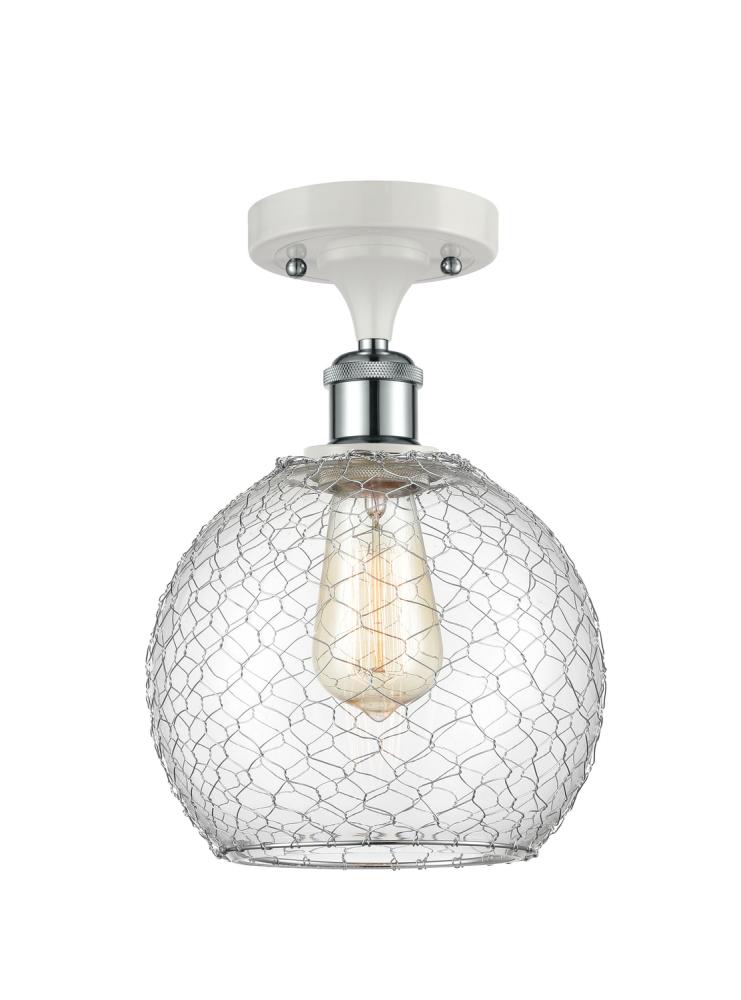 Farmhouse Chicken Wire 1 Light Semi-Flush Mount