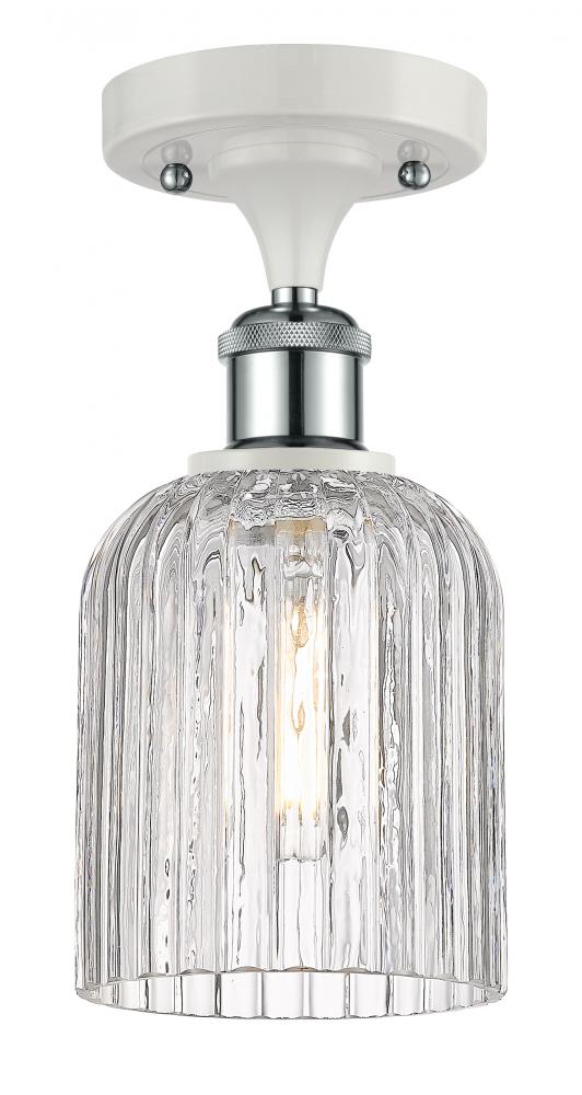 Bridal Veil - 1 Light - 5 inch - White Polished Chrome - Semi-Flush Mount