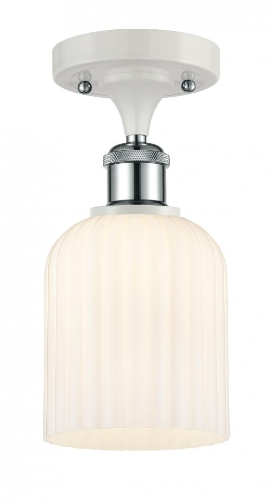 Bridal Veil - 1 Light - 5 inch - White Polished Chrome - Semi-Flush Mount