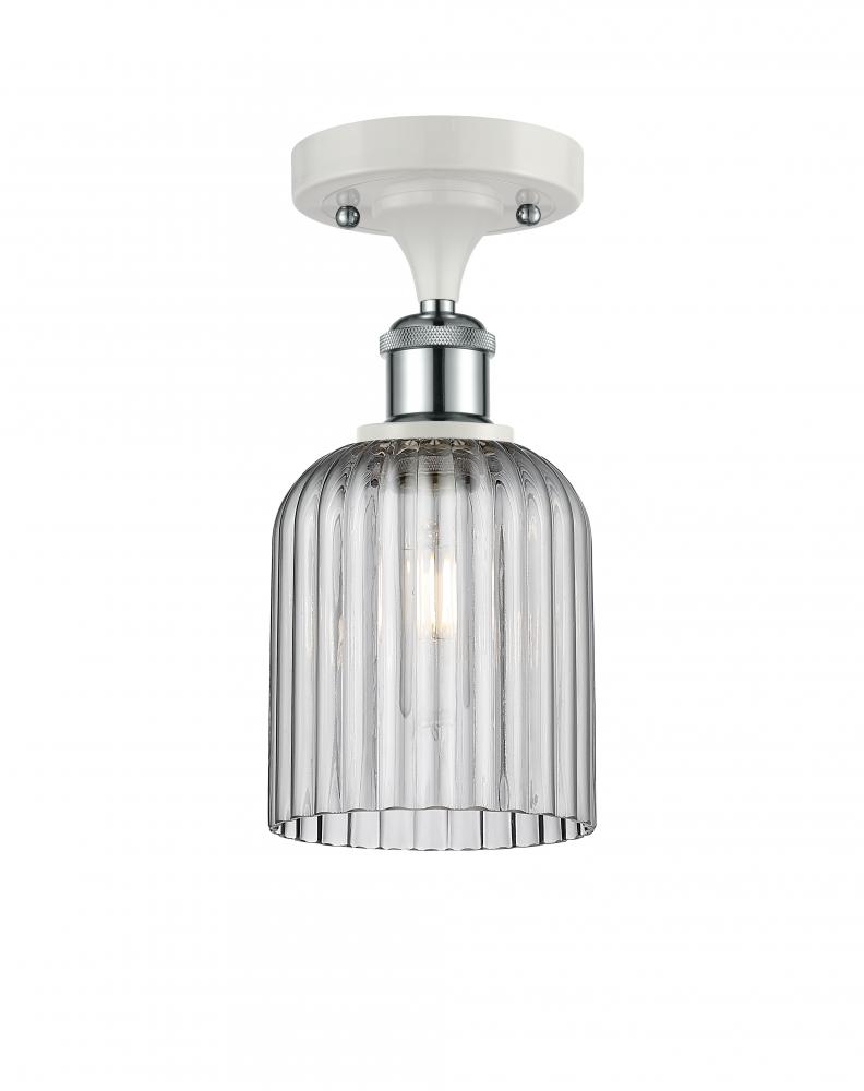 Bridal Veil - 1 Light - 5 inch - White Polished Chrome - Semi-Flush Mount