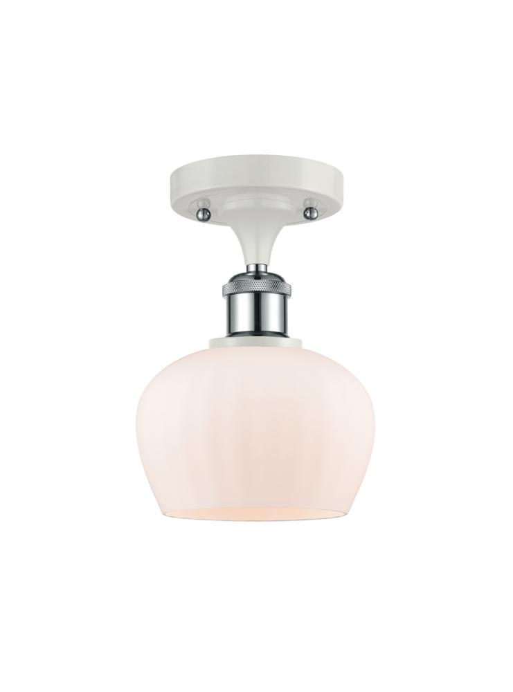 Fenton - 1 Light - 7 inch - White Polished Chrome - Semi-Flush Mount