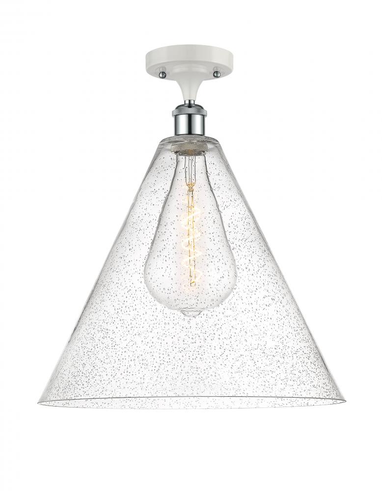 Berkshire - 1 Light - 16 inch - White Polished Chrome - Semi-Flush Mount