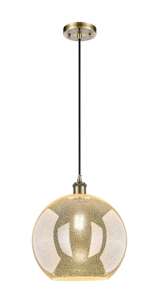 Athens - 1 Light - 12 inch - Antique Brass - Cord hung - Mini Pendant