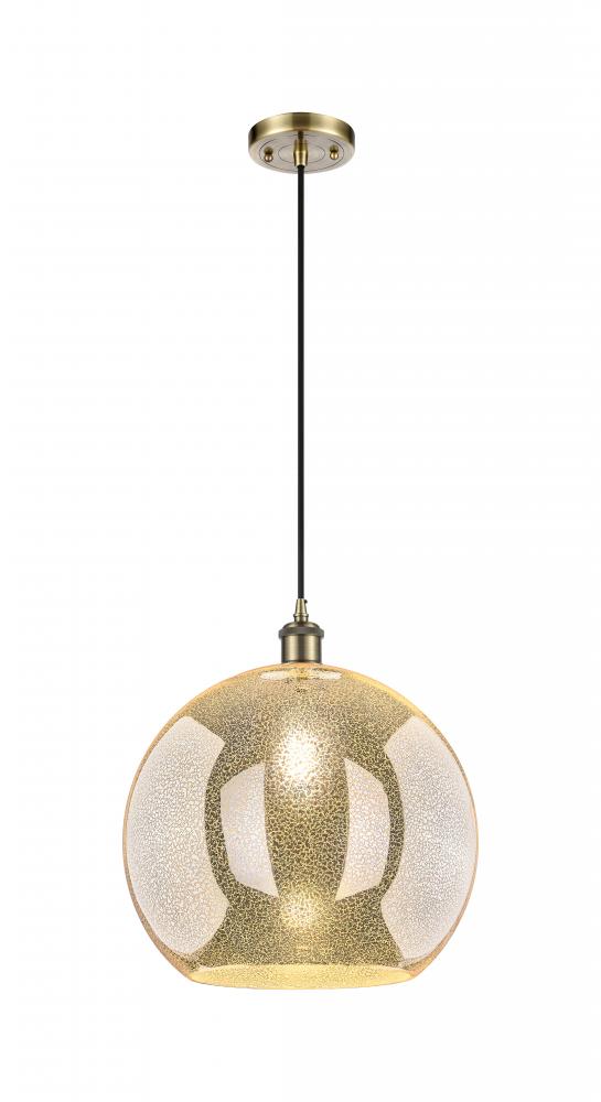 Athens - 1 Light - 14 inch - Antique Brass - Cord hung - Pendant