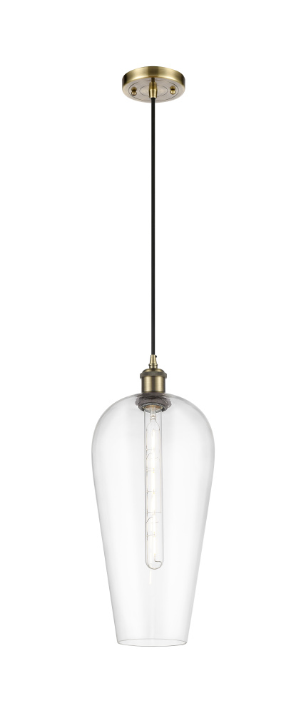 Chelsea - 1 Light - 8 inch - Antique Brass - Cord hung - Mini Pendant