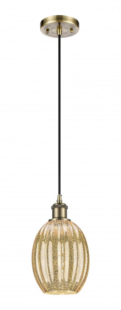 Preston Bulb - 1 Light - 6 inch - Antique Brass - Cord hung - Mini Pendant
