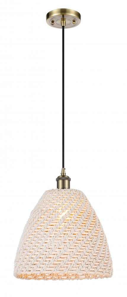 Bristol Natural - 1 Light - 6 inch - Antique Brass - Cord hung - Mini Pendant
