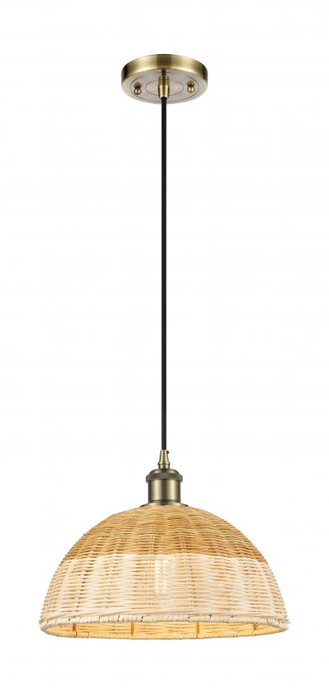 Bristol Natural II - 1 Light - 12 inch - Antique Brass - Cord hung - Mini Pendant
