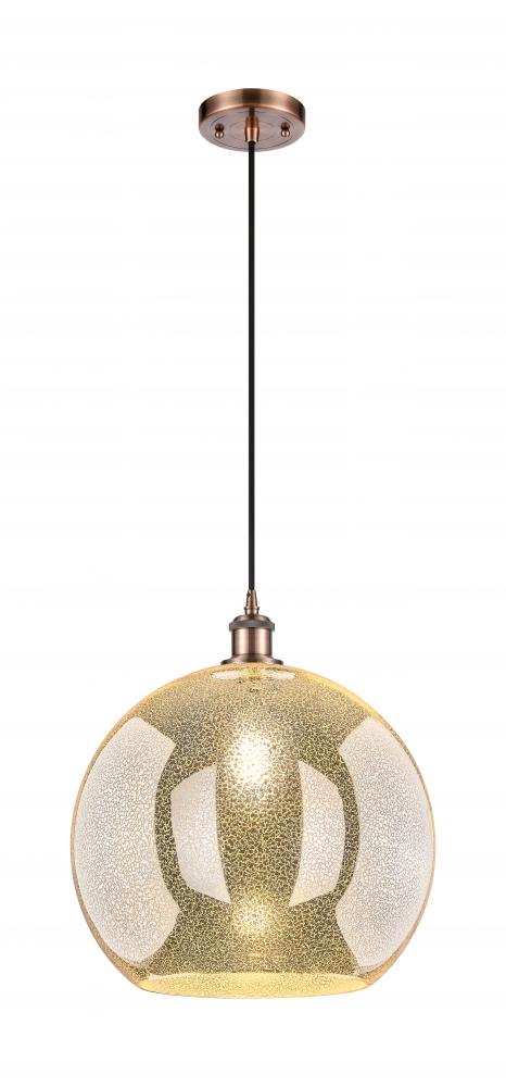 Athens - 1 Light - 14 inch - Antique Copper - Cord hung - Pendant