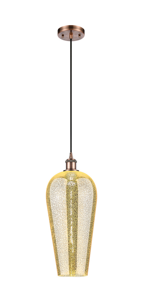 Chelsea - 1 Light - 8 inch - Antique Copper - Cord hung - Mini Pendant