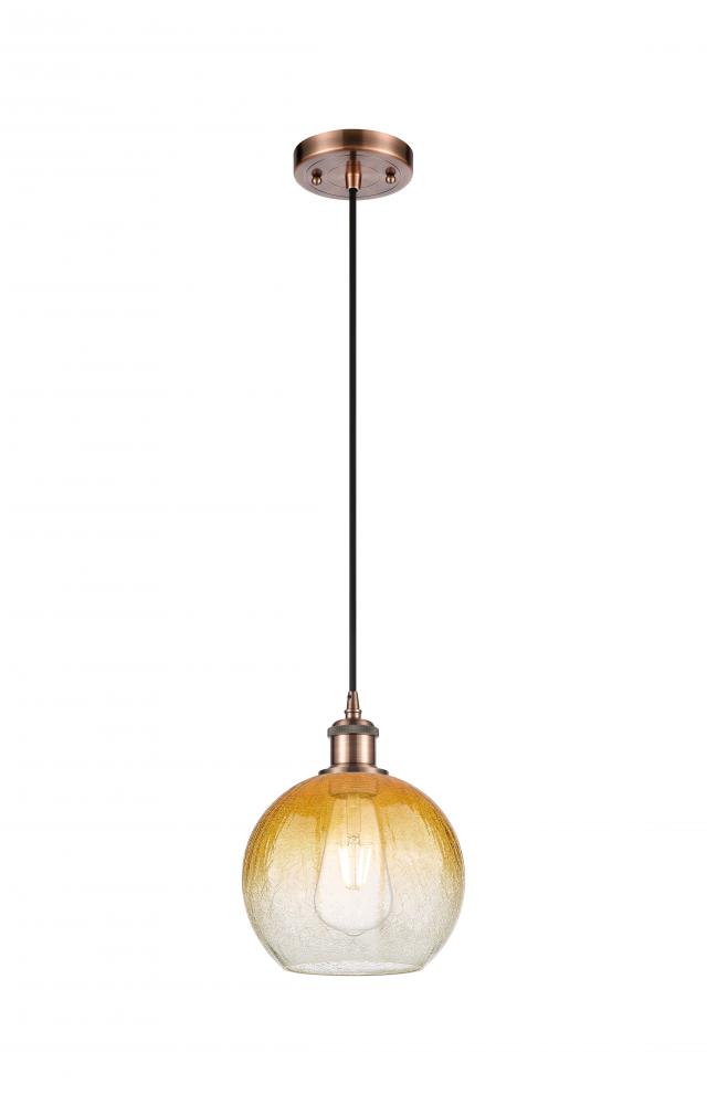 Brookhaven Globe - 1 Light - 8 inch - Antique Copper - Cord hung - Mini Pendant