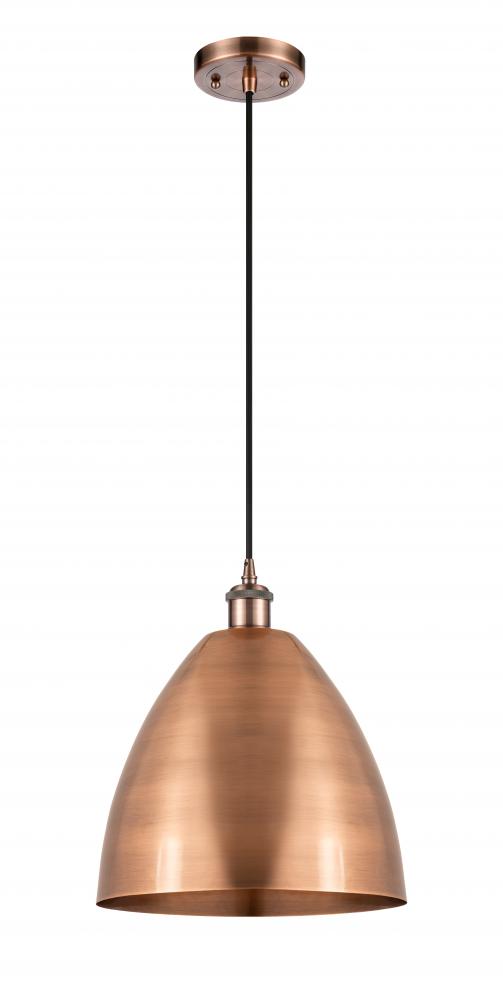 Bristol - 1 Light - 12 inch - Antique Copper - Cord hung - Mini Pendant