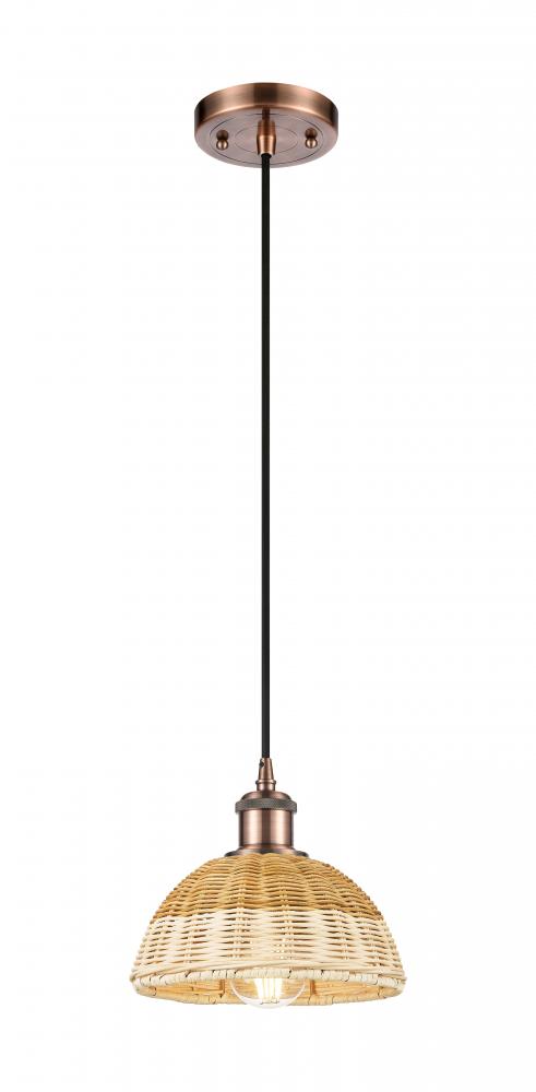 Bristol Natural II - 1 Light - 8 inch - Antique Copper - Cord hung - Mini Pendant