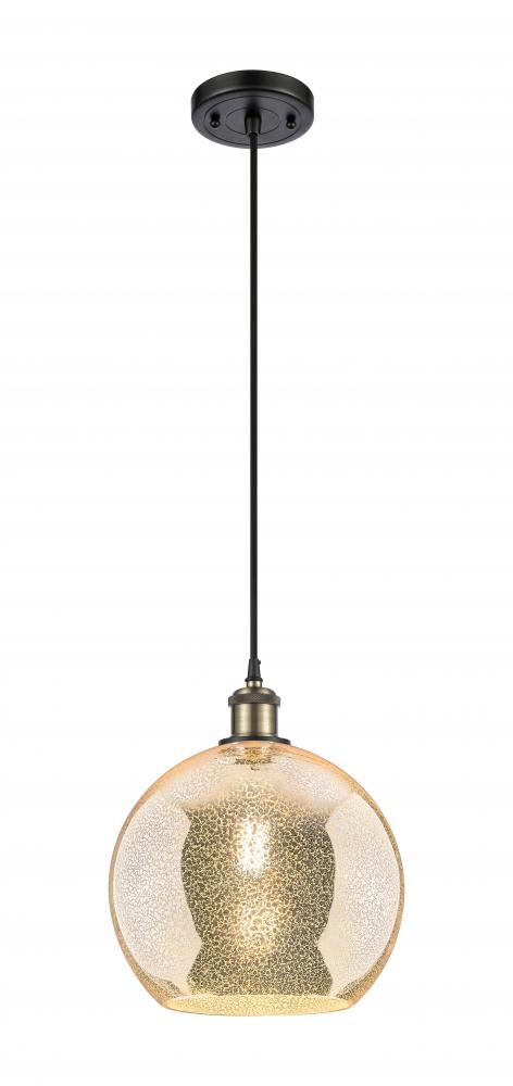 Athens - 1 Light - 10 inch - Black Antique Brass - Cord hung - Mini Pendant