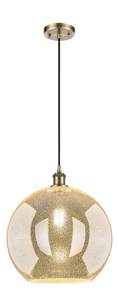 Athens - 1 Light - 14 inch - Black Antique Brass - Cord hung - Pendant