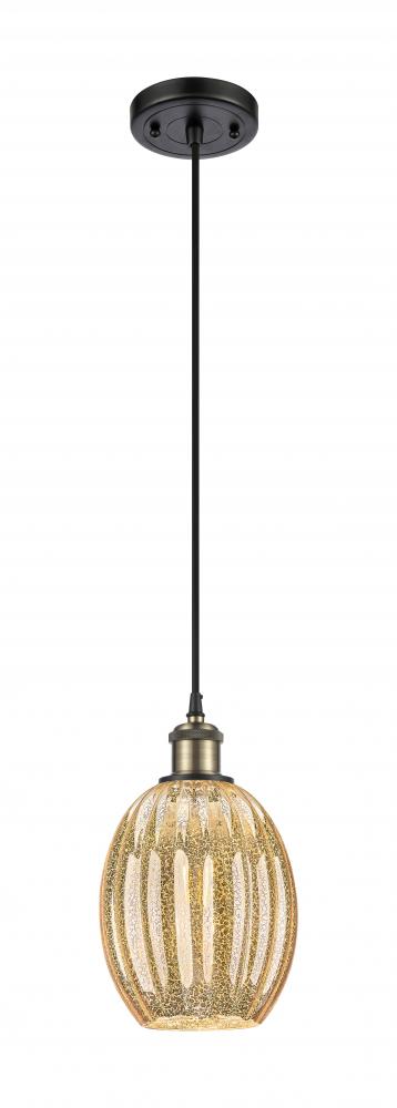 Preston Bulb - 1 Light - 6 inch - Black Antique Brass - Cord hung - Mini Pendant