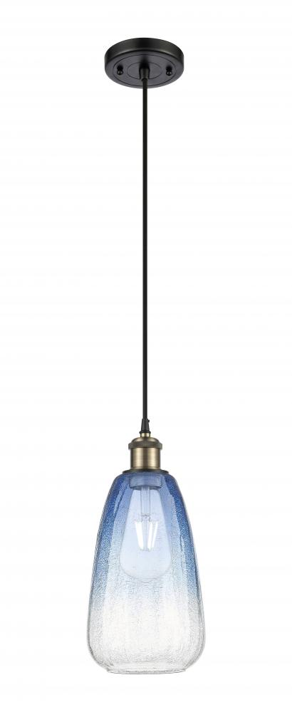 Brookhaven Almond - 1 Light - 6 inch - Black Antique Brass - Cord hung - Mini Pendant