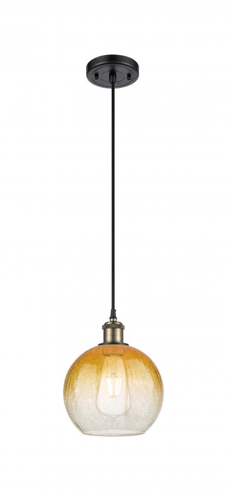 Brookhaven Globe - 1 Light - 8 inch - Black Antique Brass - Cord hung - Mini Pendant