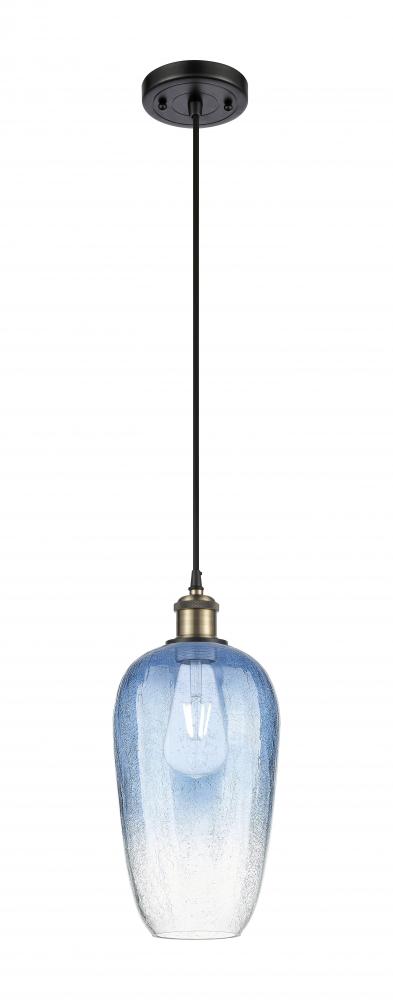 Brookhaven Flute - 1 Light - 7 inch - Black Antique Brass - Cord hung - Mini Pendant