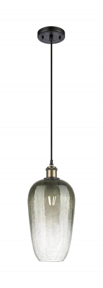 Brookhaven Flute - 1 Light - 7 inch - Black Antique Brass - Cord hung - Mini Pendant