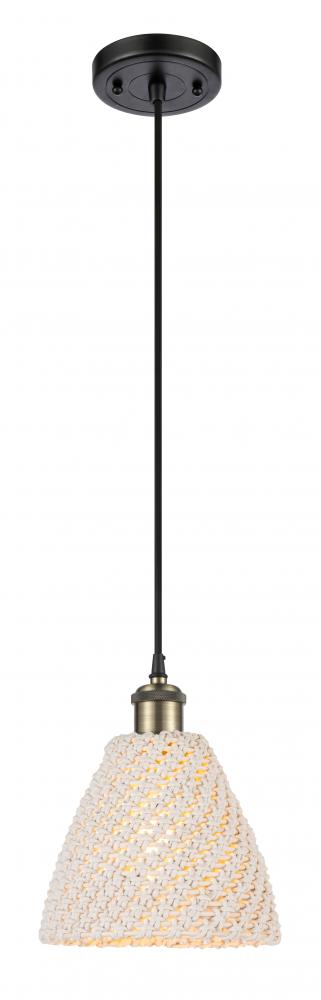 Bristol Natural - 1 Light - 6 inch - Black Antique Brass - Cord hung - Mini Pendant