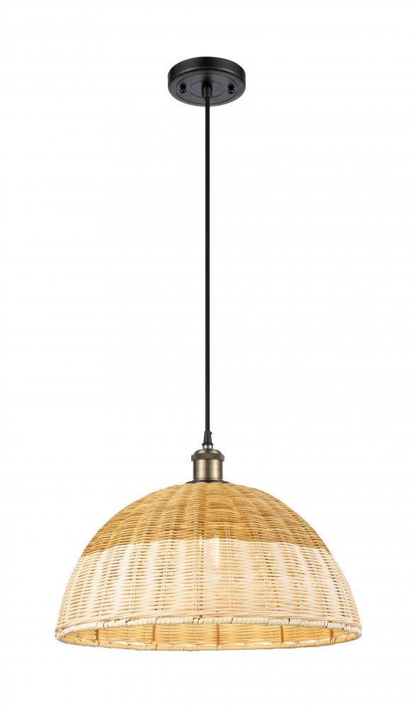 Bristol Natural II - 1 Light - 16 inch - Black Antique Brass - Cord hung - Mini Pendant