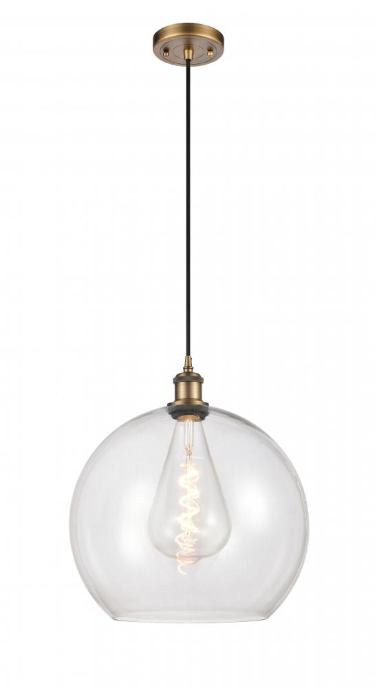 Athens - 1 Light - 14 inch - Brushed Brass - Cord hung - Pendant