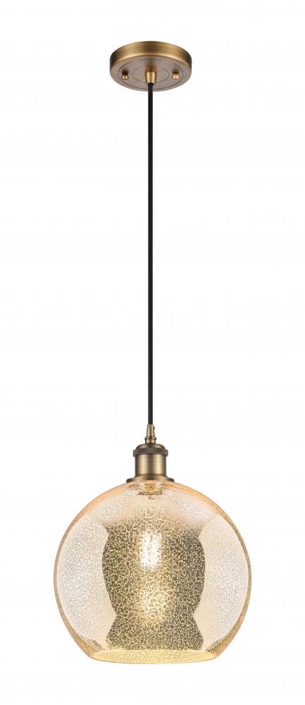 Athens - 1 Light - 10 inch - Brushed Brass - Cord hung - Mini Pendant