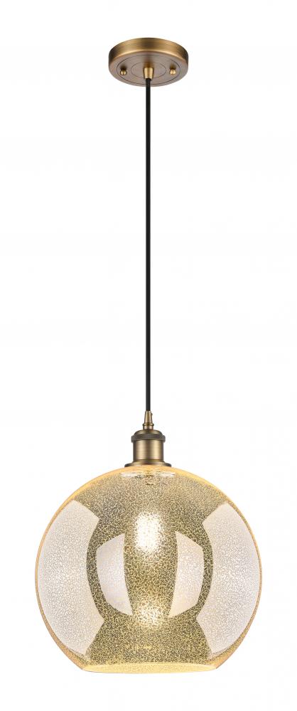 Athens - 1 Light - 12 inch - Brushed Brass - Cord hung - Mini Pendant