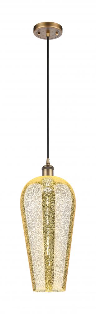 Chelsea - 1 Light - 8 inch - Brushed Brass - Cord hung - Mini Pendant