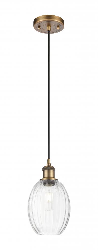 Preston Bulb - 1 Light - 6 inch - Brushed Brass - Cord hung - Mini Pendant