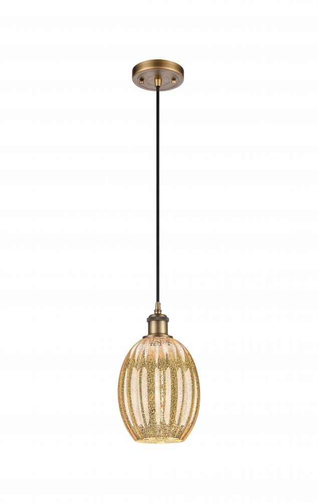 Preston Bulb - 1 Light - 6 inch - Brushed Brass - Cord hung - Mini Pendant