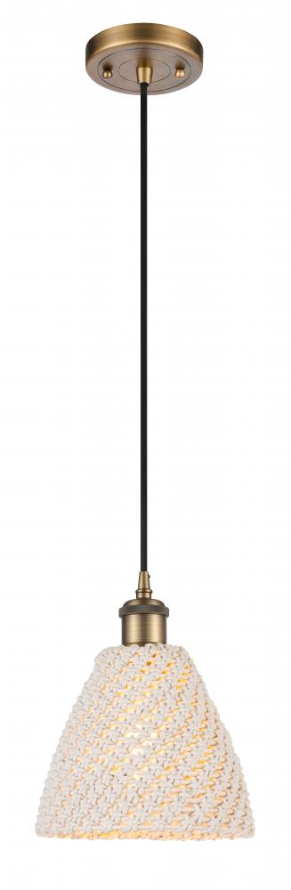 Bristol Natural - 1 Light - 6 inch - Brushed Brass - Cord hung - Mini Pendant