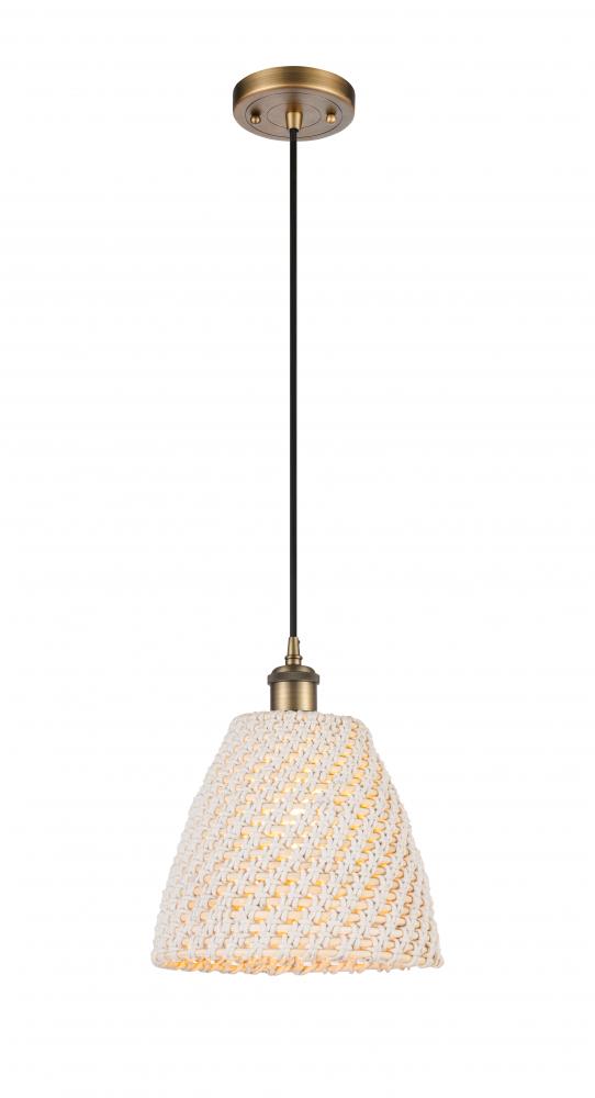 Bristol Natural - 1 Light - 6 inch - Brushed Brass - Cord hung - Mini Pendant
