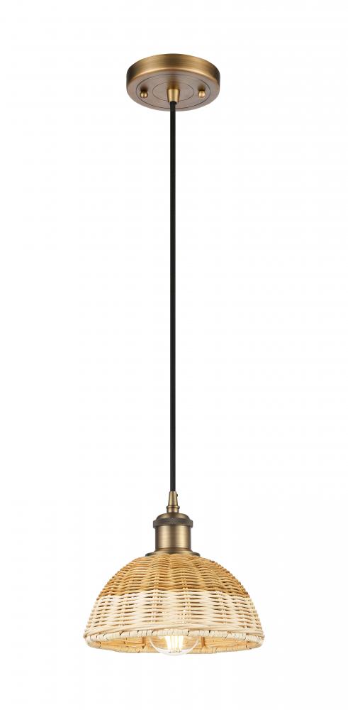 Bristol Natural II - 1 Light - 8 inch - Brushed Brass - Cord hung - Mini Pendant