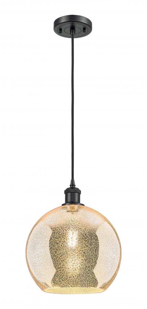 Athens - 1 Light - 10 inch - Matte Black - Cord hung - Mini Pendant