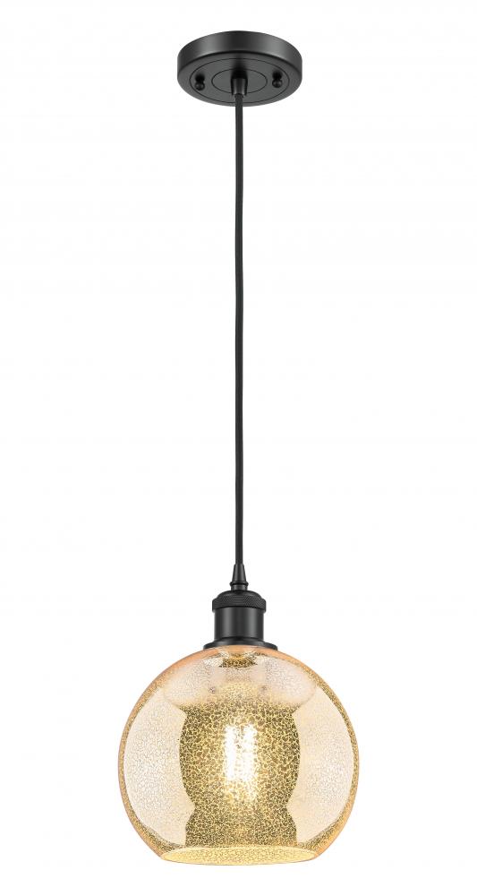 Athens - 1 Light - 8 inch - Matte Black - Cord hung - Mini Pendant